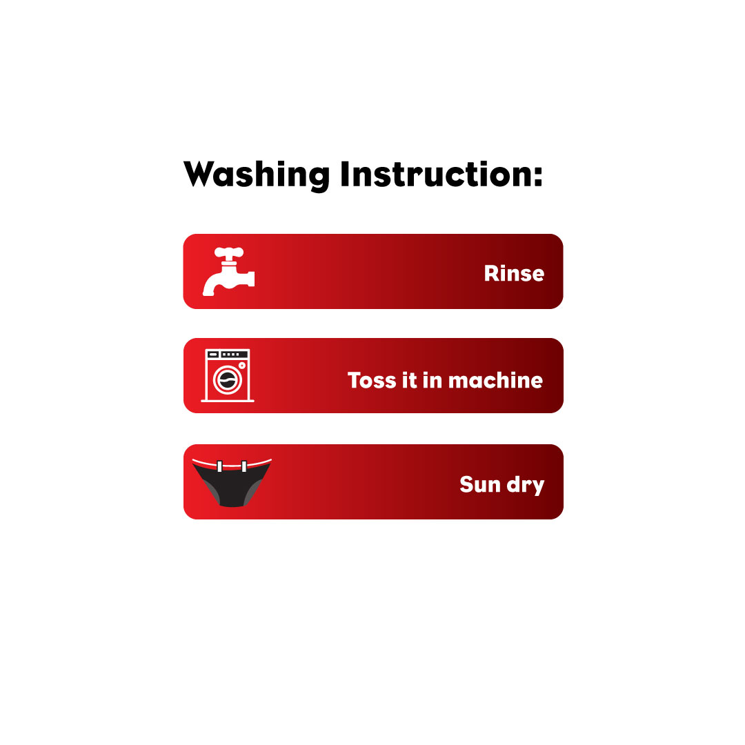 xycromax Go Paddie reusable period panty washing instructions